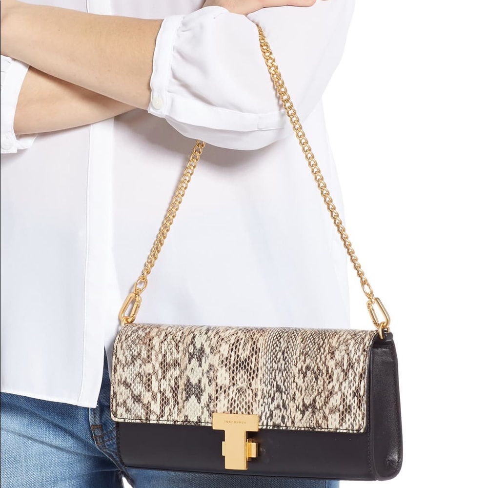 Tory Burch Genuine Snakeskin Juliette Clutch